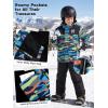 imageFREE SOLDIER Boys Waterproof Warm Ski Jacket Windproof Fleece Thick Kids Winter Coat with Hood for Snowboarding OutdoorMountain Stripe