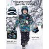 imageFREE SOLDIER Boys Waterproof Warm Ski Jacket Windproof Fleece Thick Kids Winter Coat with Hood for Snowboarding OutdoorMountain Stripe