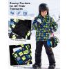 imageFREE SOLDIER Boys Waterproof Warm Ski Jacket Windproof Fleece Thick Kids Winter Coat with Hood for Snowboarding OutdoorPlaid Print
