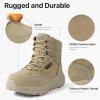 imageFREE SOLDIER Hiking Work Boots Womens Tactical Boots 6 Inches Lightweight Waterproof Military Boots Outdoors Desert BootsDark Tan