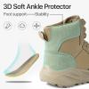 imageFREE SOLDIER Hiking Work Boots Womens Tactical Boots 6 Inches Lightweight Waterproof Military Boots Outdoors Desert BootsDark Tan