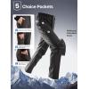 imageFREE SOLDIER Mens Fleece Lined Outdoor Cargo Hiking Pants Water Repellent Softshell Snow Ski Pants with Zipper PocketsMatte Black