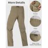 imageFREE SOLDIER Mens Outdoor Cargo Hiking Pants with Belt Lightweight Waterproof Quick Dry Tactical Pants Nylon Spandex Sand 40W32L