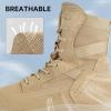 imageFREE SOLDIER Mens Tactical Boots 8 Inches Military Lightweight Durable Hiking Motorcycle Combat Waterproof BootsBright Tan