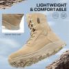 imageFREE SOLDIER Mens Tactical Boots 8 Inches Military Lightweight Durable Hiking Motorcycle Combat Waterproof BootsBright Tan