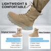 imageFREE SOLDIER Mens Tactical Boots 8 Inches Military Lightweight Durable Hiking Motorcycle Combat Waterproof BootsBright Tan