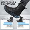 imageFREE SOLDIER Mens Tactical Boots 8 Inches Military Lightweight Durable Hiking Motorcycle Combat Waterproof BootsDark Black