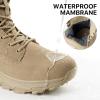 imageFREE SOLDIER Mens Tactical Boots 8 Inches Military Lightweight Durable Hiking Motorcycle Combat Waterproof BootsDark Tan