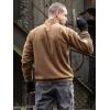 imageFREE SOLDIER Mens Tactical Fleece Lined Jacket Long Sleeve Crewneck Sweatshirts Pullover with Pockets Commando SweaterCoyote Brown