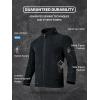 imageFREE SOLDIER Mens Tactical Long Sleeve Fleece Coat Weatherproof Full Zip Up Lightweight Fleece Jacket SweatshirtBlack
