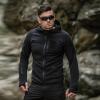 imageFREE SOLDIER Mens Tactical Long Sleeve Fleece Coat Weatherproof Full Zip Up Lightweight Fleece Jacket SweatshirtBlack Hoodie