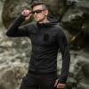 imageFREE SOLDIER Mens Tactical Long Sleeve Fleece Coat Weatherproof Full Zip Up Lightweight Fleece Jacket SweatshirtBlack Hoodie