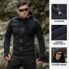 imageFREE SOLDIER Mens Tactical Long Sleeve Fleece Coat Weatherproof Full Zip Up Lightweight Fleece Jacket SweatshirtBlack Hoodie
