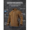 imageFREE SOLDIER Mens Tactical Long Sleeve Fleece Coat Weatherproof Full Zip Up Lightweight Fleece Jacket SweatshirtCoyote Brown
