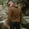 imageFREE SOLDIER Mens Tactical Long Sleeve Fleece Coat Weatherproof Full Zip Up Lightweight Fleece Jacket SweatshirtCoyote Brown Hoodie