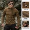 imageFREE SOLDIER Mens Tactical Long Sleeve Fleece Coat Weatherproof Full Zip Up Lightweight Fleece Jacket SweatshirtCoyote Brown Hoodie