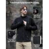imageFREE SOLDIER Mens Tactical Long Sleeve Fleece Jacket Full Zip Up Coat Lightweight Fleece Jacket With PocketsBlack