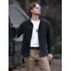 imageFREE SOLDIER Mens Tactical Long Sleeve Fleece Jacket Full Zip Up Coat Lightweight Fleece Jacket With PocketsBlack
