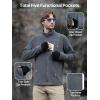 imageFREE SOLDIER Mens Tactical Long Sleeve Fleece Jacket Full Zip Up Coat Lightweight Fleece Jacket With PocketsDark Grey