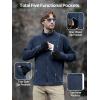 imageFREE SOLDIER Mens Tactical Long Sleeve Fleece Jacket Full Zip Up Coat Lightweight Fleece Jacket With PocketsMisty Blue
