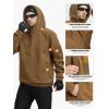 imageFREE SOLDIER Mens Tactical Winter Fleece Pullover Hoodie Warm Long Fleece lined Hooded SweatshirtBrown