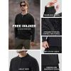 imageFREE SOLDIER Mens Thermal Fleece Pullover Sweater Henley Long Sleeve shirts For MenWinter Lightweight SweatshirtBasic Black