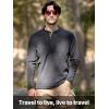 imageFREE SOLDIER Mens Thermal Fleece Pullover Sweater Henley Long Sleeve shirts For MenWinter Lightweight SweatshirtBasic Grey