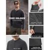 imageFREE SOLDIER Mens Thermal Fleece Pullover Sweater Henley Long Sleeve shirts For MenWinter Lightweight SweatshirtBasic Grey