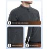 imageFREE SOLDIER Mens Thermal Fleece Pullover Sweater Henley Long Sleeve shirts For MenWinter Lightweight SweatshirtDark Grey