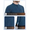 imageFREE SOLDIER Mens Thermal Fleece Pullover Sweater Henley Long Sleeve shirts For MenWinter Lightweight SweatshirtSapphire