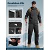imageFREE SOLDIER Mens Waterproof Ski Pants Winter Thermal Insulated Snow Ski Pants with Zipper PocketsDark Black