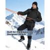 imageFREE SOLDIER Mens Waterproof Ski Snow Jacket Fleece Lined Warm Winter RainCoat Windbreaker Snowboarding Jacket with HoodBlack