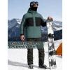imageFREE SOLDIER Mens Waterproof Ski Snow Jacket Fleece Lined Warm Winter RainCoat Windbreaker Snowboarding Jacket with HoodGreen Black