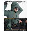 imageFREE SOLDIER Mens Waterproof Ski Snow Jacket Warm Winter Coat Snowboarding Raincoat Hooded Fully Taped SeamsDeep Green