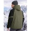 imageFREE SOLDIER Mens Waterproof Ski Winter Jacket Warm Winter Snow Snowboard Coat with Multi Pockets Detachable HoodArmy Green