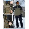 imageFREE SOLDIER Mens Waterproof Ski Winter Jacket Warm Winter Snow Snowboard Coat with Multi Pockets Detachable HoodArmy Green