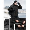 imageFREE SOLDIER Mens Waterproof Ski Winter Jacket Warm Winter Snow Snowboard Coat with Multi Pockets Detachable HoodBlack