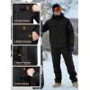 imageFREE SOLDIER Mens Waterproof Ski Winter Jacket Warm Winter Snow Snowboard Coat with Multi Pockets Detachable HoodBlack
