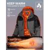 imageFREE SOLDIER Mens Waterproof Ski Winter Jacket Warm Winter Snow Snowboard Coat with Multi Pockets Detachable HoodGray