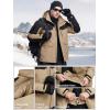 imageFREE SOLDIER Mens Waterproof Ski Winter Jacket Warm Winter Snow Snowboard Coat with Multi Pockets Detachable HoodKhaki