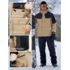 imageFREE SOLDIER Mens Waterproof Ski Winter Jacket Warm Winter Snow Snowboard Coat with Multi Pockets Detachable HoodKhaki