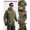 imageFREE SOLDIER Mens Waterproof Softshell Jacket Fleece Lined Outdoor Jacket Tactical Military Hoodie WindbreakerClassic Green