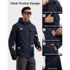 imageFREE SOLDIER Mens Waterproof Softshell Jacket Fleece Lined Outdoor Jacket Tactical Military Hoodie WindbreakerClassic Navy