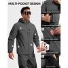 imageFREE SOLDIER Mens Waterproof Softshell Jacket Fleece Lined Outdoor Jacket Tactical Military Hoodie WindbreakerGrey