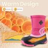 imageFREE SOLDIER Snow Boots for Kids Waterproof with Zipper Winter Warm Non Slip Cold Weather Outdoor Boys Girls Snow BootsPink
