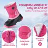imageFREE SOLDIER Snow Boots for Kids Waterproof with Zipper Winter Warm Non Slip Cold Weather Outdoor Boys Girls Snow BootsPink