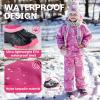imageFREE SOLDIER Snow Boots for Kids Waterproof with Zipper Winter Warm Non Slip Cold Weather Outdoor Boys Girls Snow BootsPink