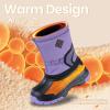 imageFREE SOLDIER Snow Boots for Kids Waterproof with Zipper Winter Warm Non Slip Cold Weather Outdoor Boys Girls Snow BootsPurple
