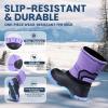 imageFREE SOLDIER Snow Boots for Kids Waterproof with Zipper Winter Warm Non Slip Cold Weather Outdoor Boys Girls Snow BootsPurple