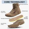 imageFREE SOLDIER Womens Tactical Hiking 6 Inches Lightweight Combat Boot Durable Comfortable Work Boots for WomenTan